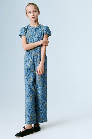 Combinaison coton imprimée - Bleu