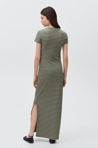 Robe longue rayures - Kaki