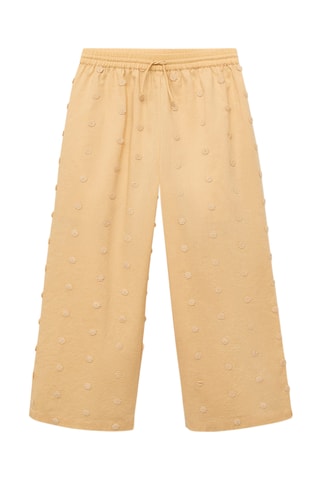 Pantalon avec détails brodés - Moutarde