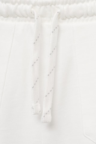 Short coton taille élastique - Blanc cassé