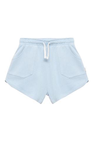 Short coton taille élastique - Blanc cassé