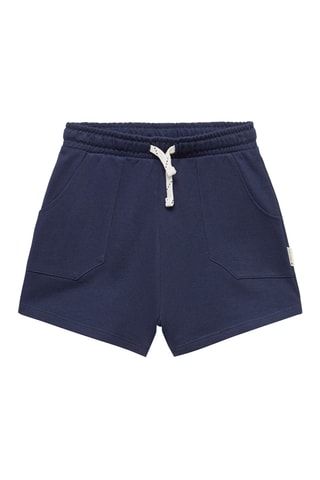 Short coton taille élastique - Blanc cassé