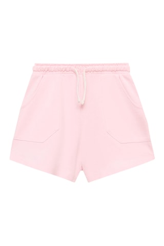 Short coton taille élastique - Blanc cassé