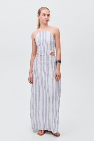 Robe emmanchures américaines ouvertures latérales - Blanc cassé