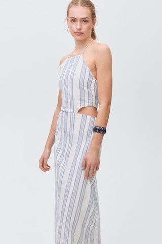 Robe emmanchures américaines ouvertures latérales - Blanc cassé