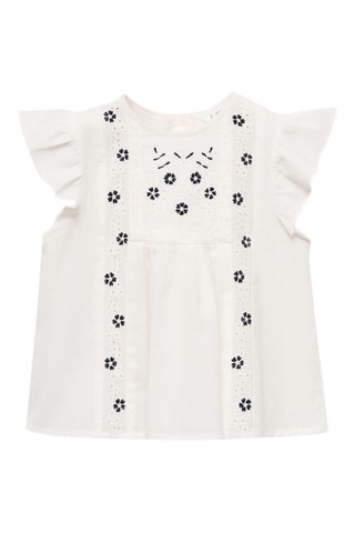 Blouse détails brodés - Blanc