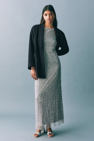 Veste kimono plissée - Bleu marine