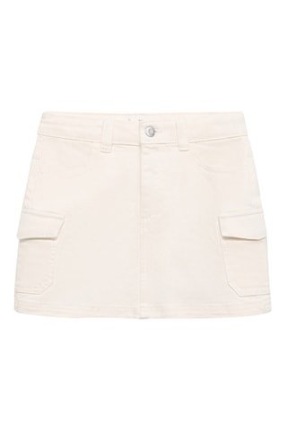 Jupe cargo denim - Beige
