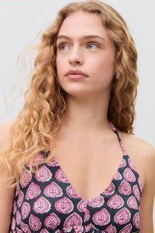 Top imprimé noeud - Vert foncé