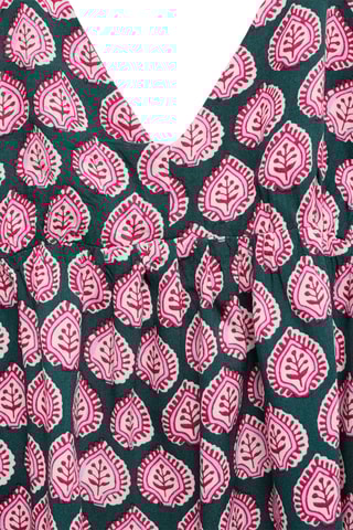 Top imprimé noeud - Vert foncé