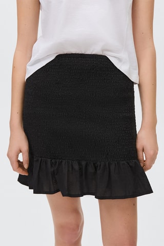 Minijupe froncée volant - Noir