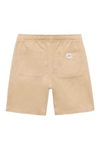 Bermuda lin taille élastique - Blanc