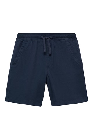 Bermuda lin taille élastique - Blanc