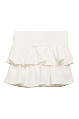 Jupe short volants - Blanc cassé