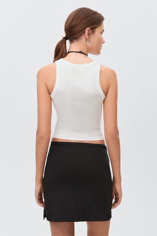 Jupe short en maille - Gris clair