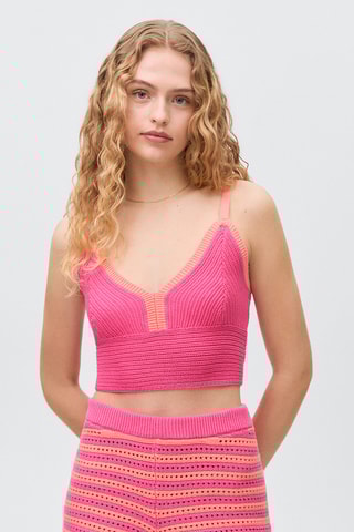 Short crochet contraste - Bleu marine