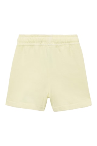 Short coton taille élastique - Jaune