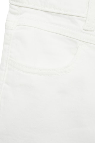 Short en jean revers effilochés - Blanc