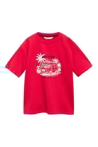 T-shirt imprimé relief - Rouge