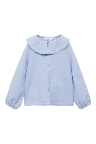 Blouse coton tissu plissé - Blanc