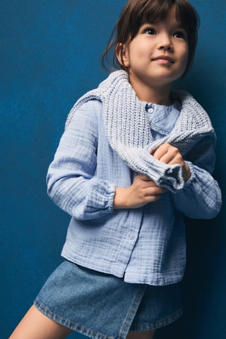 Blouse coton tissu plissé - Blanc