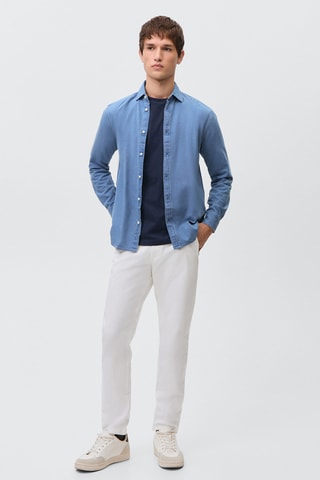 Pantalon chino uni - Blanc