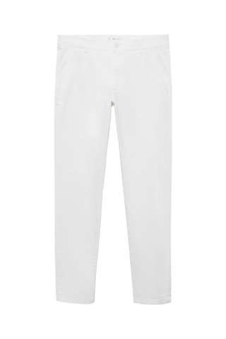 Pantalon chino uni - Blanc