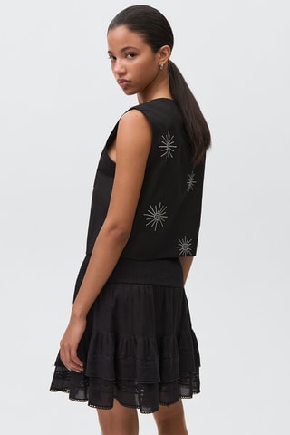 Jupe froncée volants - Anthracite