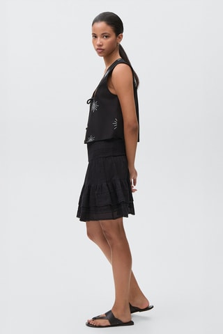 Jupe froncée volants - Anthracite