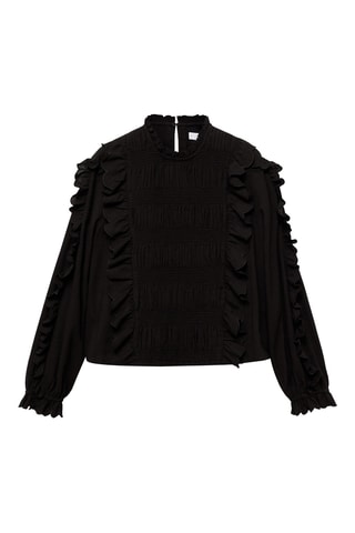 Blouse froncée volants - Blanc cassé