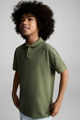 Polo coton manches courtes - Blanc cassé