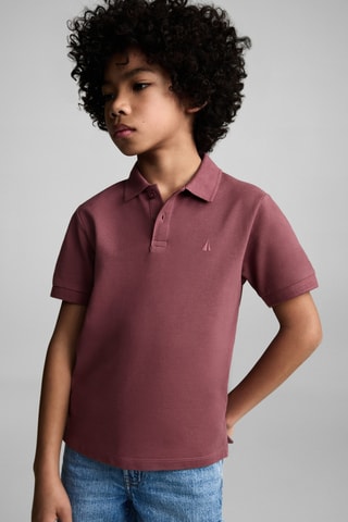 Polo coton manches courtes - Blanc cassé