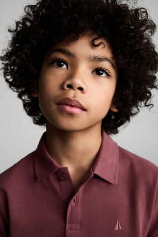 Polo coton manches courtes - Blanc cassé