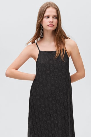 Robe longue dentelle - Anthracite