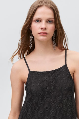 Robe longue dentelle - Anthracite