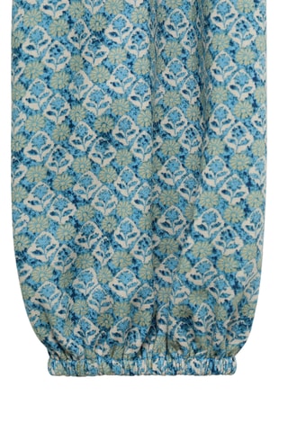 Robe imprimée détail drapé - Bleu pétrole