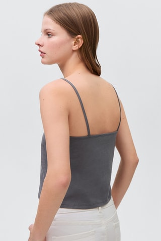 Top détail plissé - Bleu marine