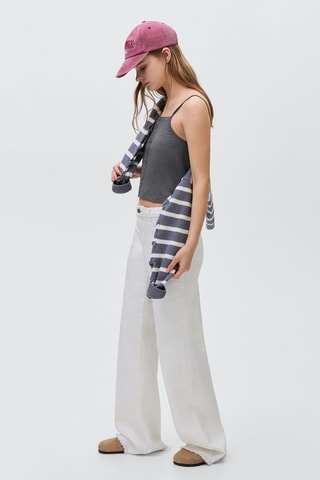 Top détail plissé - Bleu marine