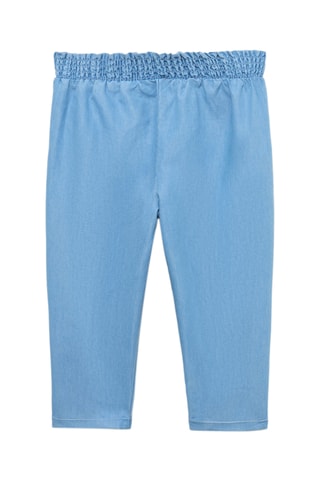 Pantalon froncé à la taille - Bleu