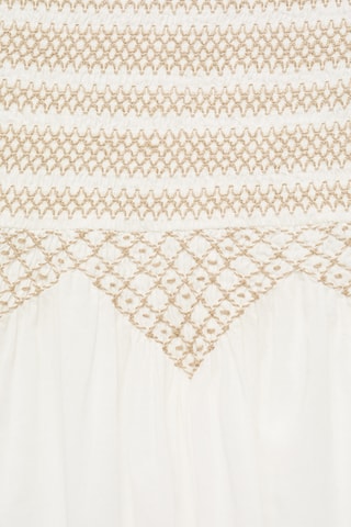 Robe midi brodée - Blanc