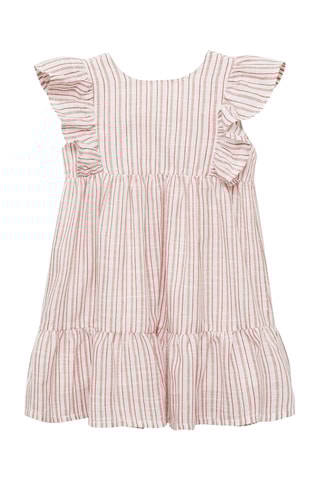 Robe rayures volants - Rouge