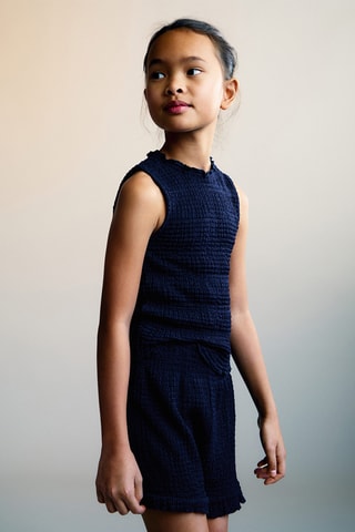 Top texturé froncé - Blanc cassé