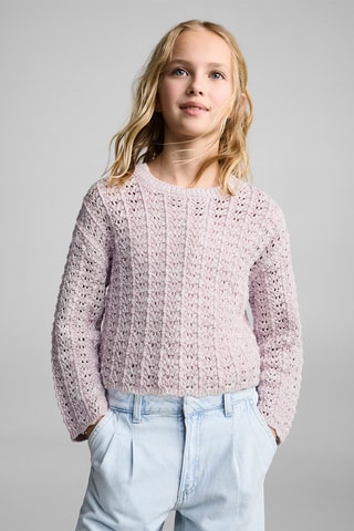 Pull en maille ajourée - Violet clair