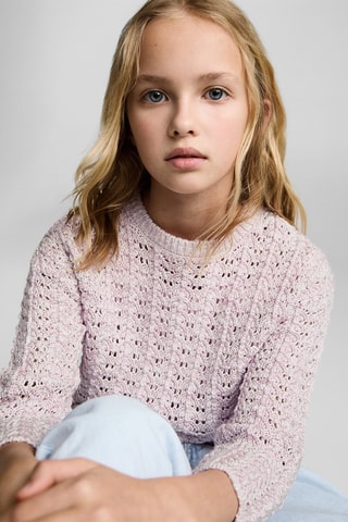 Pull en maille ajourée - Violet clair