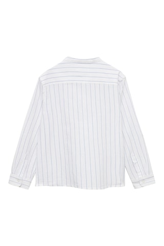 Chemise col mao à rayures - Blanc