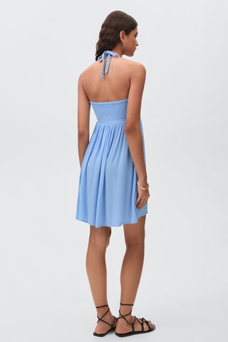 Robe courte crochet - Bleu clair