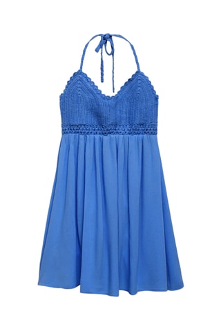 Robe courte crochet - Bleu clair