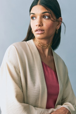 Veste style kimono - Gris clair