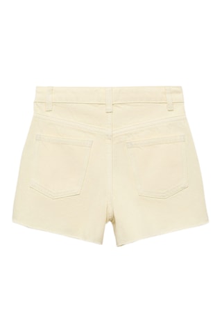 Short droit revers effilochés - Jaune