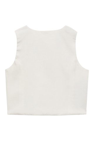 Gilet crop boutons - Blanc